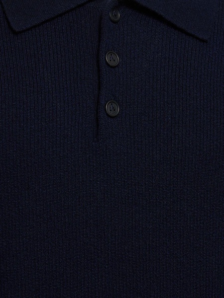 Cashmere & cotton knit l/s polo