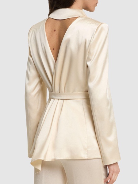 Tailored satin single breast jacket