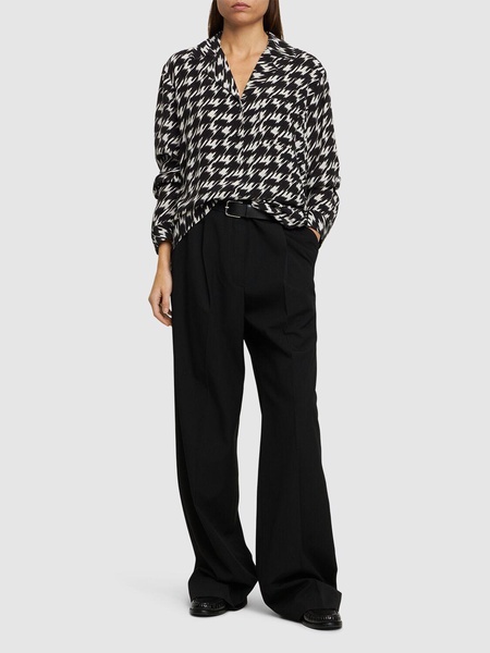 Aiden houndstooth print viscose shirt