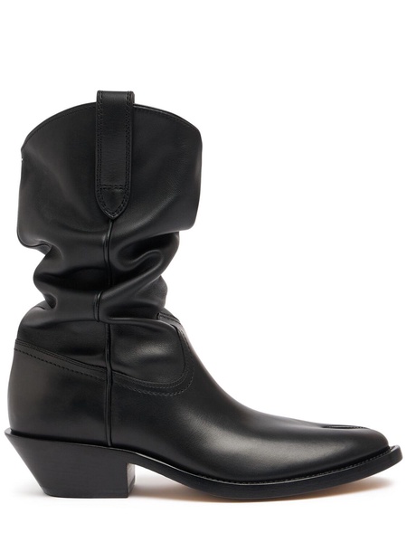 55mm Tabi leather western ankle boots