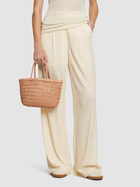 Mini Flat Gora leather basket bag