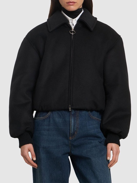 Owella wool blend felt bomber jacket
