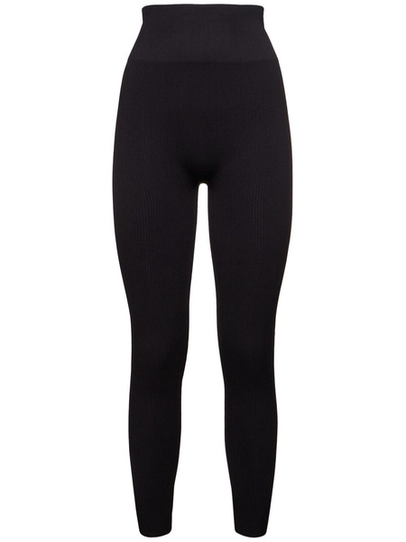 Ribbed jersey leggings w/ stirrups