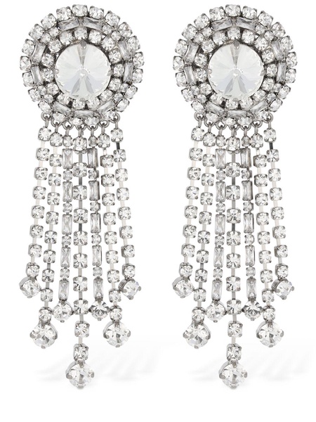 Fringes crystal pendant earrings