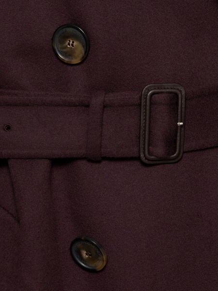 Wool long trench coat