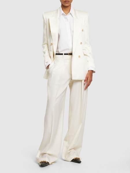 Silk chiffon tuxedo shirt