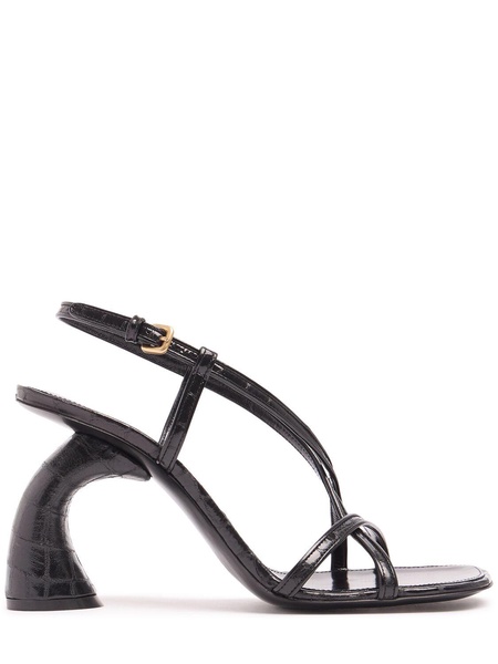 95mm Metallic leather sandals