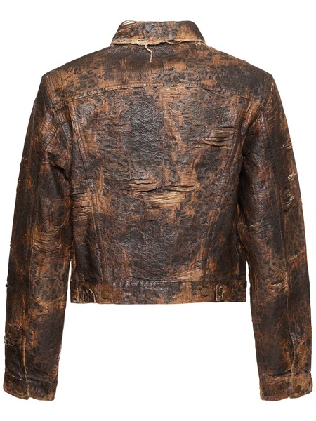 Oraia monogram distressed denim jacket