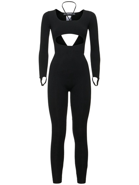 Sculpting jersey cut-out jumpsuit