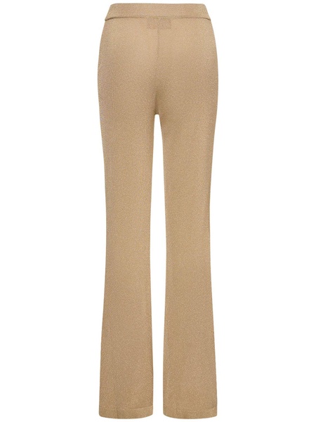 Jersey & lurex high rise pants