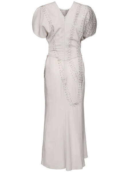 Gathered-waist midi dress