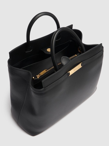 Deco daily leather tote bag