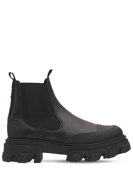 50mm Low leather Chelsea combat boots