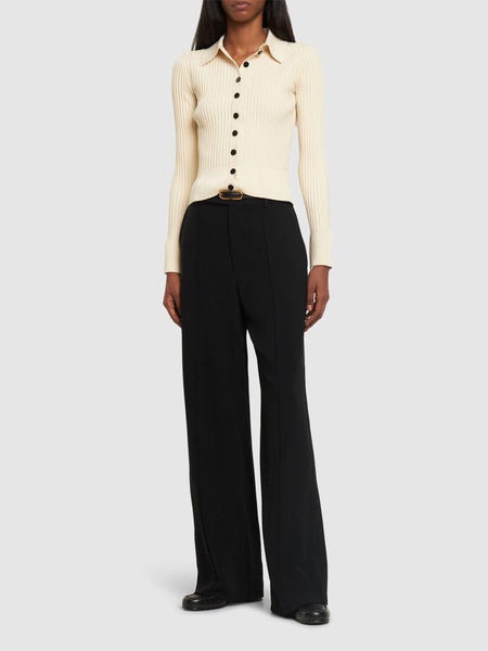 Weyes midrise crepe flared pants