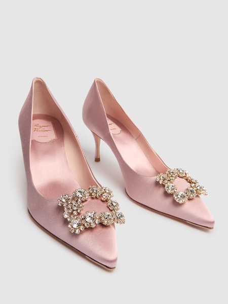 65mm Flower crystal & satin pumps