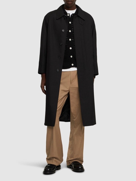 Unisex cotton blend mac coat
