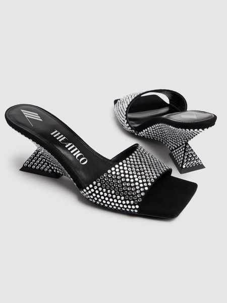 60mm Cheope suede & crystal mules