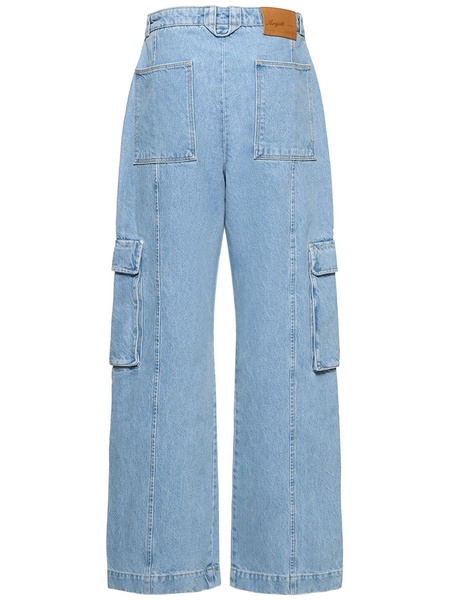 Patch denim cargo jeans