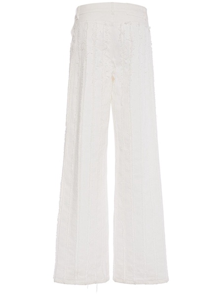 Cotton denim wide jeans