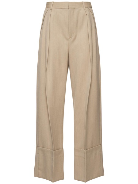 Wide leg turn-up pants