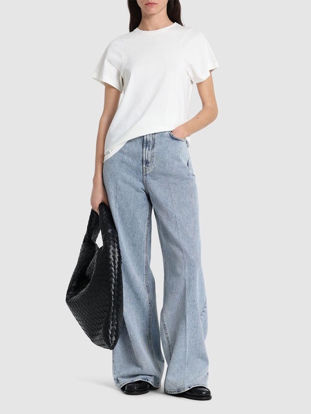 Curved seam cotton t-shirt