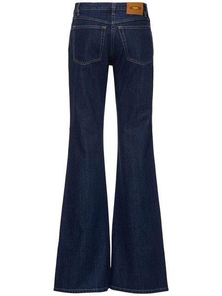 Cotton denim flared jeans