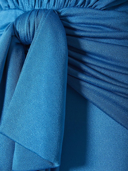 Draped viscose long halter dress