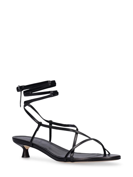 35mm Paige nappa leather lace-up sandals