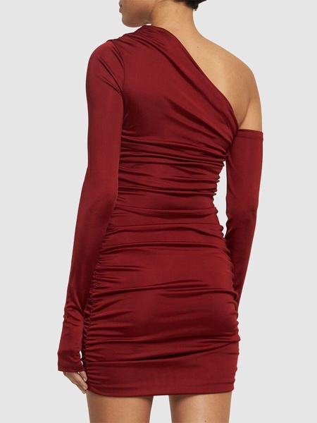 Olimpia draped stretch jersey midi dress