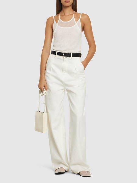 Layered knit halter tank top