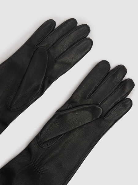 Leather long gloves