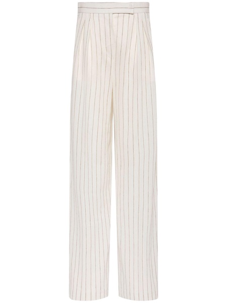 Clarion striped cotton blend wide pants