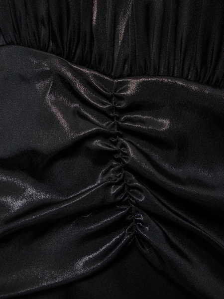 Open back laminated cady midi dress