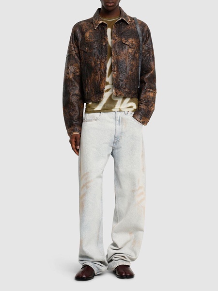 Oraia monogram distressed denim jacket
