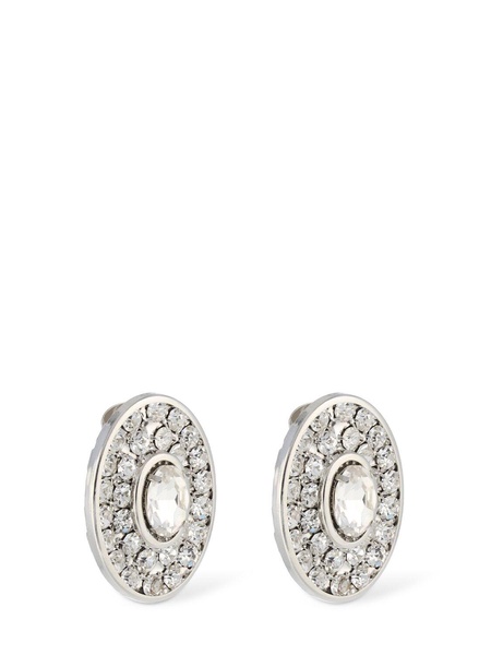 Small oval crystal earrings