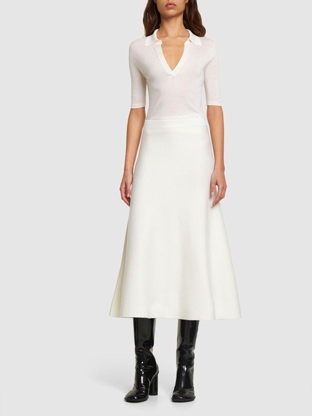 Freddie wool blend knit midi skirt