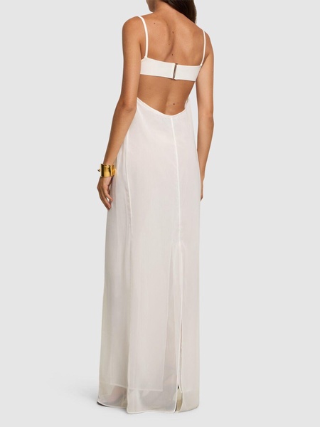 La Robe Peplo satin long dress