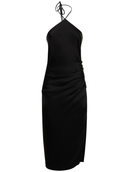 Hansel halter neck satin midi dress