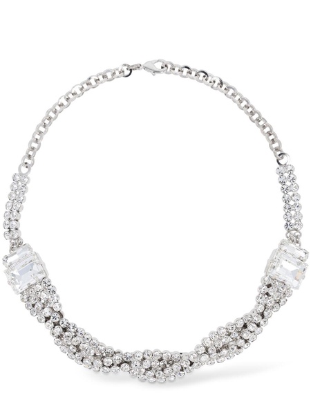 Crystal braid collar necklace