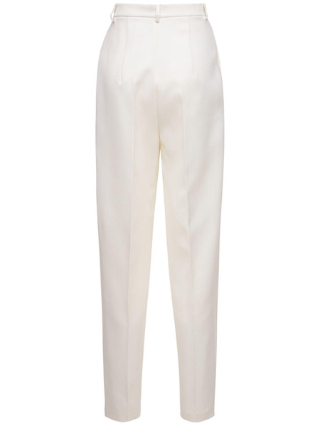 Wool & silk straight leg pants