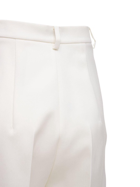 Wool & silk straight leg pants