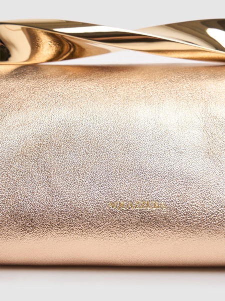 Mini Twist washed leather clutch