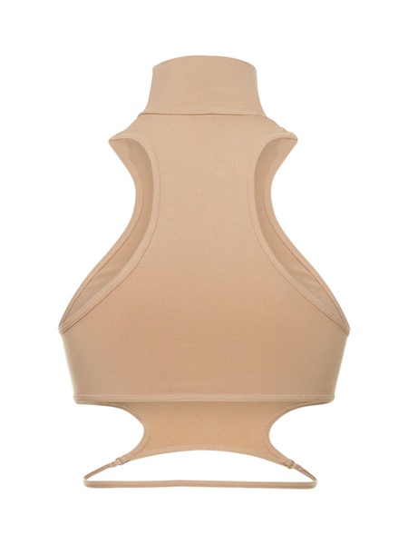 Sculpting jersey halter neck top