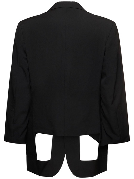 Diagonal button wool jacket