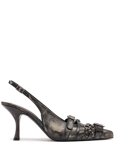 85mm Brandan leather slingback pumps