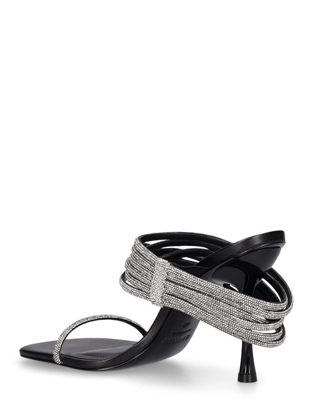 95mm Infinity crystals & leather sandals