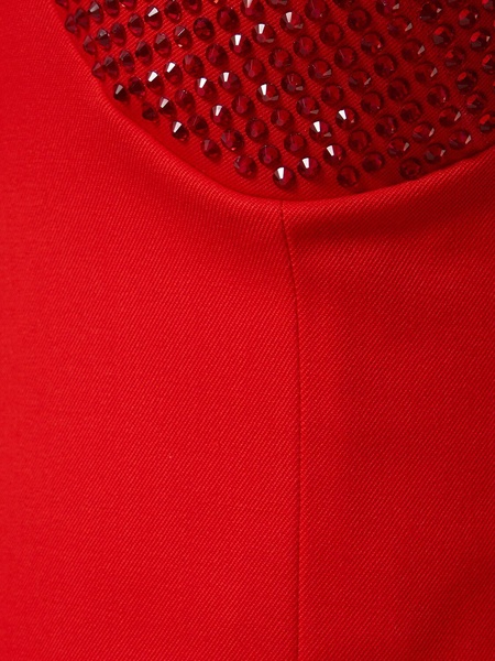 Embellished stretch wool mini dress