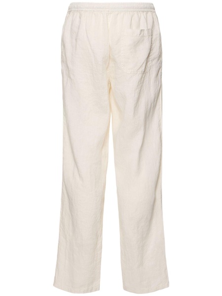 Garment-dyed lightweight linen pants
