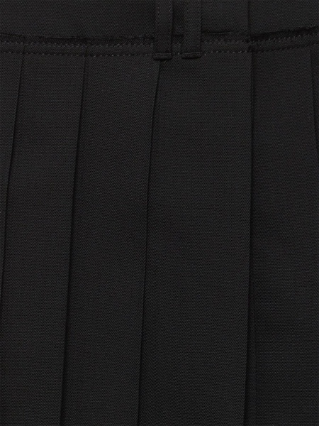 Ipleat wool blend suiting mini skirt
