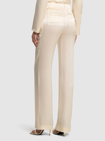 Tailored satin straight pants